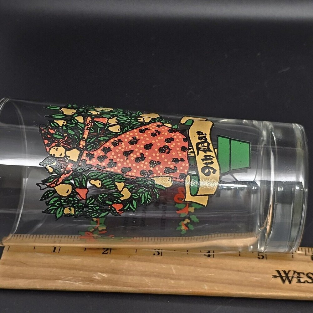 9th Day Drinking Glass from 12 Days of Christmas Set 5.5" Indiana Glass - Picture 9 of 10